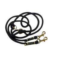 Leine Halsband Set verstellbar, schwarz, gold, mit Boot, ab 20 cm Halsumfang Bild 5