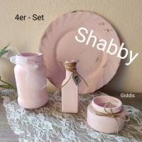 kleines gekalktes Shabby-4er-Set in blaßrosa Bild 1