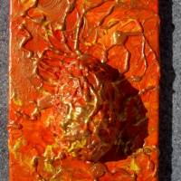 Ostergeschenk OSTERFEUER abstraktes Dekoei auf einem Keilrahmen witzige Wanddeko Künstler-Ei  abstrakte Kunst Bild 1