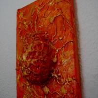 Ostergeschenk OSTERFEUER abstraktes Dekoei auf einem Keilrahmen witzige Wanddeko Künstler-Ei  abstrakte Kunst Bild 8