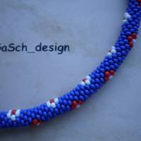 Häkelkette, gehäkelte Perlenkette * Französische Blümchenwiese Bild 2