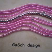 Set * Fädelkette und Armband * Strippenzieher in pink silberfarben Bild 4