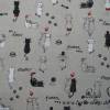0,90m RESTSTÜCK Dekostoff Canvas süße Katzen / Meow auf hellbeige Baumwollmix Bild 2