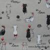 0,90m RESTSTÜCK Dekostoff Canvas süße Katzen / Meow auf hellbeige Baumwollmix Bild 3