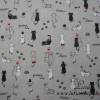 0,90m RESTSTÜCK Dekostoff Canvas süße Katzen / Meow auf hellbeige Baumwollmix Bild 4