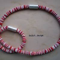 Häkelkette, gehäkelte Perlenkette * Rotweiße Rasselbande Bild 4