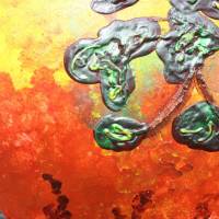 Acrylbild FEIGENBAUM Gemälde Malerei auf einem runden Keilrahmen abstrakte Kunst abstrakter Baum Bild 5