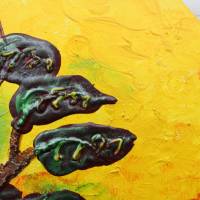 Acrylbild FEIGENBAUM Gemälde Malerei auf einem runden Keilrahmen abstrakte Kunst abstrakter Baum Bild 6