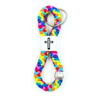Geschenk zur Konfirmation, personalisierter Schlüsselanhänger mit Kreuz zur Firmung, Kommunion Bild 1