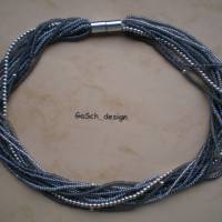 Set * Fädelkette und Armband * Strippenzieher in grau silberfarben Bild 2