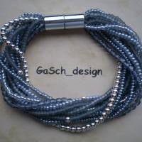 Set * Fädelkette und Armband * Strippenzieher in grau silberfarben Bild 3