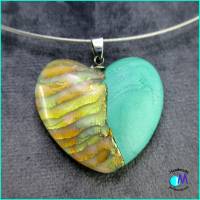 Collier Anhänger Mermaid  großes  Herz  türkis-grün  ART 5448 Bild 1