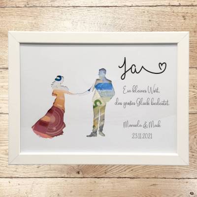 Geldgeschenk zur Hochzeit personalisiert Hochzeitspaar