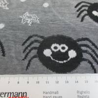 Jacquard Baumwolljersey  fröhliche Spinne grau (1m/10,-€) Bild 2