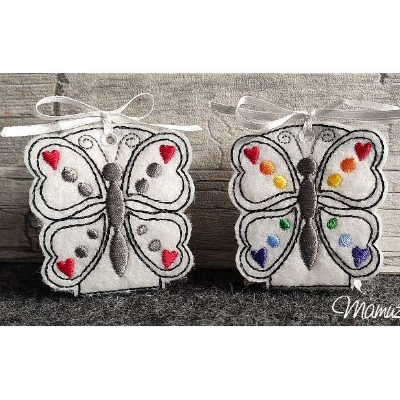 *  Schmetterling - Geschenktäschchen  *  ITH Stickdatei 13x18, zum Frühling oder einfach nur so, um Danke zu sagen