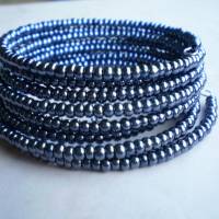 Armreifen * Spiralarmband * Rocailles, 3,5 mm - nachtblau, blutstein Bild 1