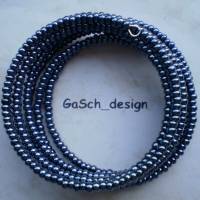 Armreifen * Spiralarmband * Rocailles, 3,5 mm - nachtblau, blutstein Bild 2