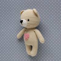 Kuscheltier Häkeltier Teddy Bär Mini natur aus Baumwolle Handarbeit Bild 2
