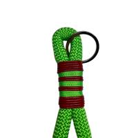 Schlüsselanhänger aus Tau, neongrün mit rotem Leder von AlsterStruppi Bild 4