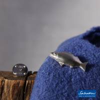 Pin "Barsch" Fisch aus 935 Silber, zum Anstecken Bild 3