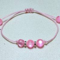 Perlen Armband mit rosa Perlen Bild 1