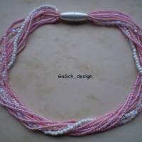 Set * Fädelkette und Armband * Strippenzieher in rosé perlweiß Bild 2