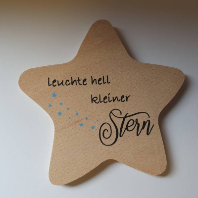 Geschenk für Sternenkind | Erinnerung nach Fehlgeburt | personalisierter Stern aus Holz | Deko für Beerdigung