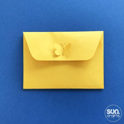 Briefumschlag Schmetterling zum ausdrucken und selber basteln für Geburtstag, Ostern, Muttertag