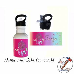 Edelstahl Trinkflasche Motiv Traumfänger mit Name / Personalisierbar / 400ml / 500ml / 600ml Bild 2