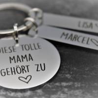 Personalisierter Edelstahl Schlüsselanhänger mit Namensgravur als Geschenk zum Muttertag Bild 5