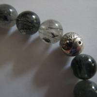 Rutilquarz, blau, Edelsteinarmband, Rarität, Unikat, 925er Yin-Yang Kugel, Kristallgrotte Bild 2