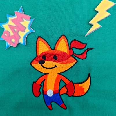 Stickdatei Superheld Fuchs 10x10cm