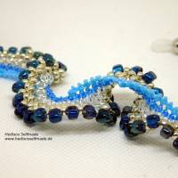 exklusive Brillenkette blau-silber aus  Miyuki Rocailles 64 cm Bild 3