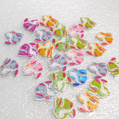 25 Holzknöpfe Hasen Hase  Mix  RESTBESTAND