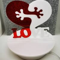 2teiliges Herz "Love" aus Acryl mit Laser erstellt Bild 1