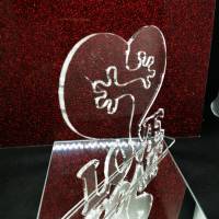 2teiliges Herz "Love" aus Acryl mit Laser erstellt Bild 7