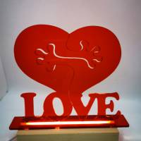 2teiliges Herz "Love" aus Acryl mit Laser erstellt Bild 9