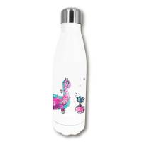 Trinkflasche mit Namen, personalisierte Geschenke Schulanfang, Edelstahl 500 ml, Motiv Dinosaurier Mädchen Bild 6