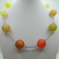 Kette Polariskette Große Perlen Gelb Orange (700) Bild 4