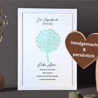 Geldgeschenk Jugendweihe personalisiert - Andenken Bilderrahmen Geschenk - Baum des Lebens - Erinnerungsgeschenk - Deko Bild 2