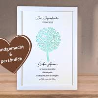 Geldgeschenk Jugendweihe personalisiert - Andenken Bilderrahmen Geschenk - Baum des Lebens - Erinnerungsgeschenk - Deko Bild 7