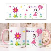 Geschenk beste Kollegin, Tasse mit Spruch, Glück ist eine Kollegin wie Dich zu haben, personalisierte Geschenke, rosa Bild 2