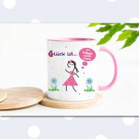 Geschenk beste Kollegin, Tasse mit Spruch, Glück ist eine Kollegin wie Dich zu haben, personalisierte Geschenke, rosa Bild 3