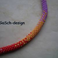 Häkelkette, gehäkelte Perlenkette * Farbenfreude pur Bild 2