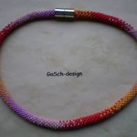 Häkelkette, gehäkelte Perlenkette * Farbenfreude pur Bild 3