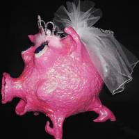 Geldschwein LIZZY DAS BRAUTSCHWEIN  Geschenk oder Sammelschwein zur Hochzeit XXL- Geldschwein Geldgeschenk Verlobung Bild 6