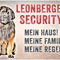 Hundeschild LEONBERGER SECURITY, wetterbeständiges Warnschild Bild 1