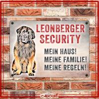 Hundeschild LEONBERGER SECURITY, wetterbeständiges Warnschild Bild 2