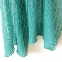 Schal aus Mohair und Seide in Smaragdgrün, gestricktes Stola Tuch reine Naturfaser, Umschlagtuch Bild 8