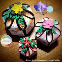 Plotterdatei Valentins-Bundle, Blüten-Geschenkbox, Verpackung Stiftehalter, Box zum Verschenken, Stift für Liebesbriefe Bild 5